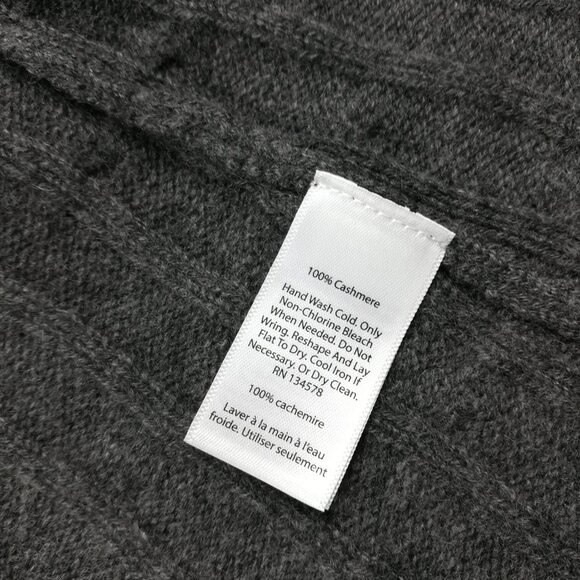 Vineyard Vines Sweater Womens Large Cashmere Cable Knit Open Front Cardigan Gray - Picture 4 of 10